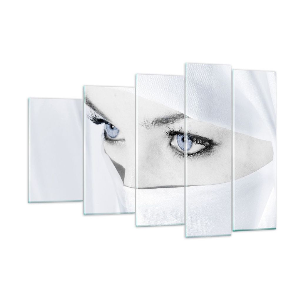 Bilder auf glas - Schönheit Gesicht Mädchen Mode - 150x100cm - Glasbilder - Wandbilder - Kunstdruck - zum Aufhängen bereit - Wanddekoration aus ...