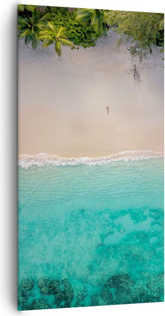 Bild auf Leinwand - Leinwandbild - Einteilig - Strand Tropen Rand - 65x120cm - Wand Bild - Wanddeko - Wandbilder - Leinwanddruck - Bilder - Wanddek...