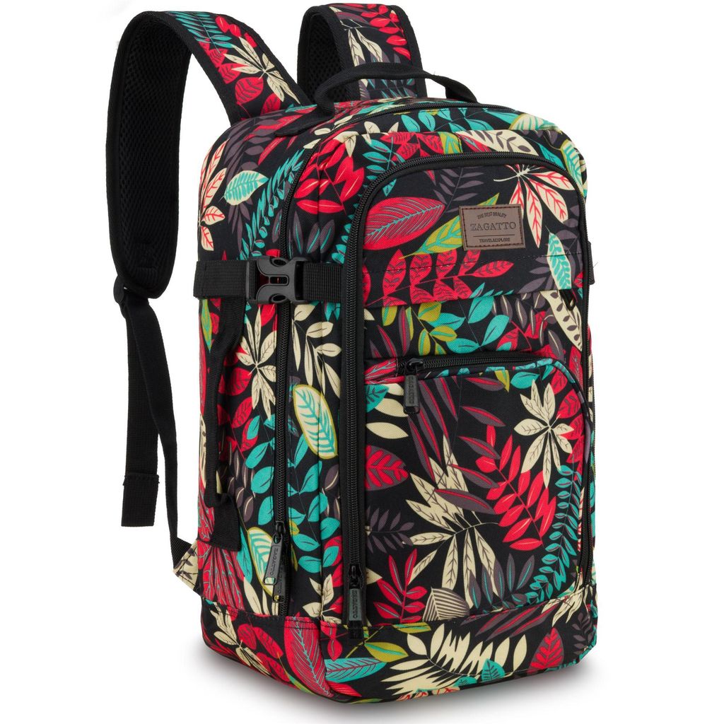 Zagatto Damen reiserucksack Handgepäck ZG989 20L WIZZAIR RYANAIR mit Blumenmuster ZG989