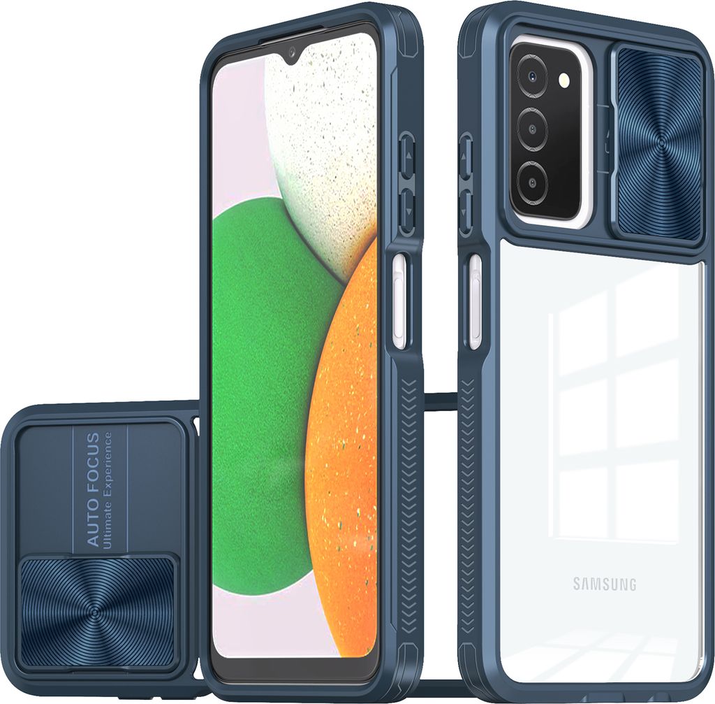 Galaxy A53 5G Hülle, TPU Bumper mit mit Schiebe Kamera Schutz Klar Schutzhülle für Samsung Galaxy A53 5G Blau