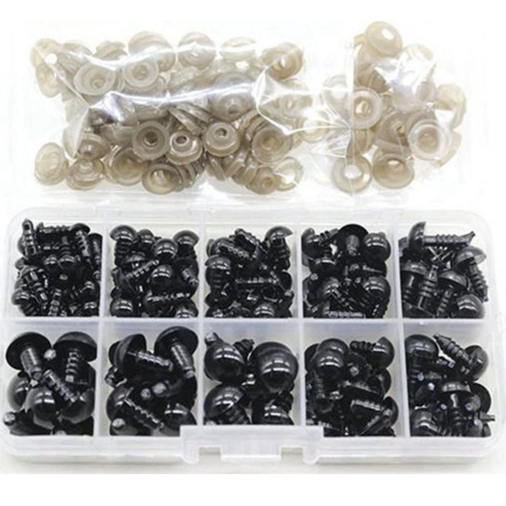 Knaak Sicherheitsaugen Set 100 Stück 6-12 mm Schwarz mit Produktbild 