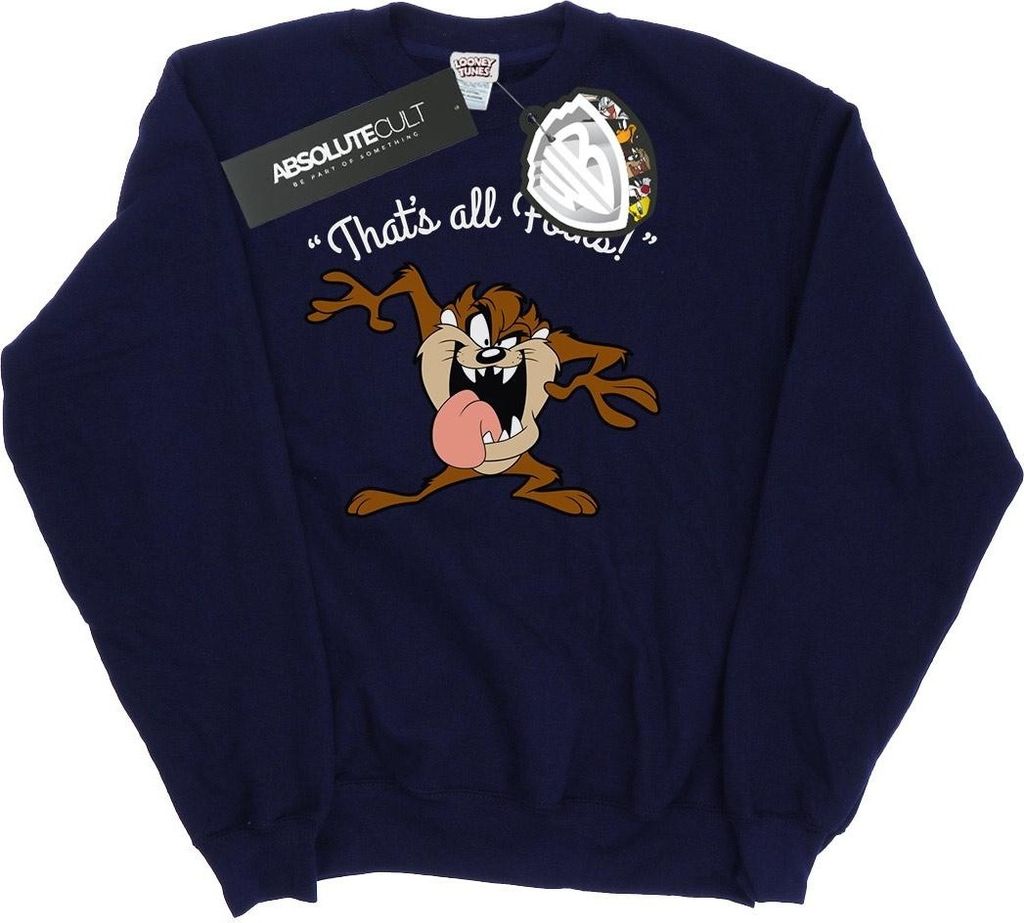 Looney Tunes - "That ́s All Folks" Sweatshirt für Damen BI2106 (XXL) (Marineblau)
