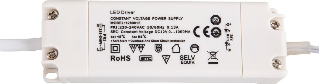 LED Netzteil 12V DC 12W für Unterbauleuchte Produktbild 