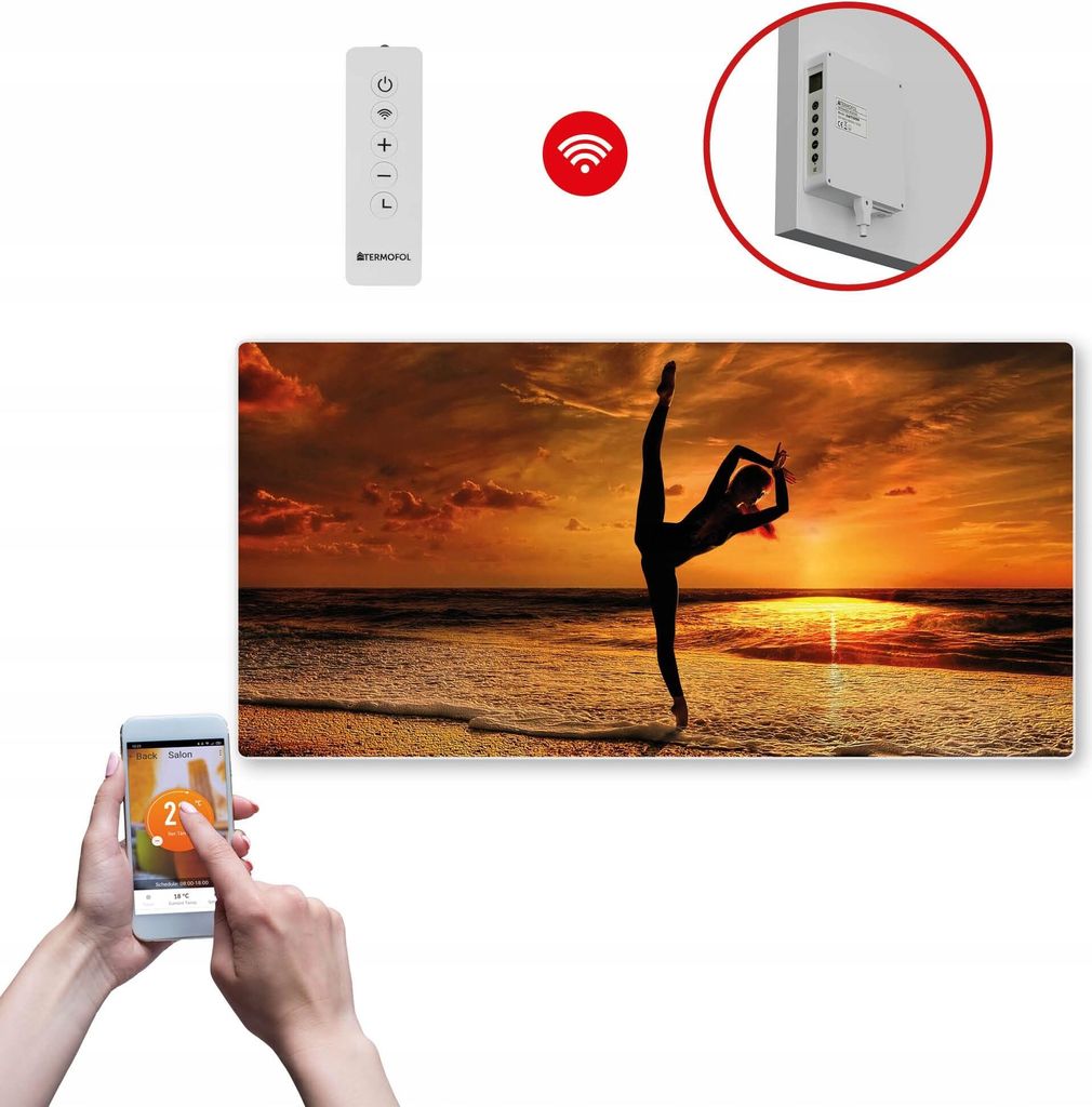 Termofol TF-SWT Infrarot Wandheizung - Wandheizung Elektrisch - Sonnenuntergang3 - 700W - 60x120 cm