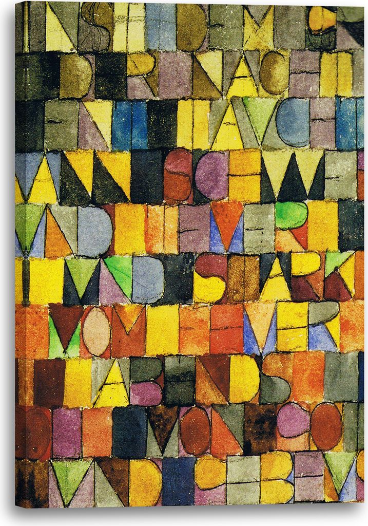 Leinwandbild (40x60cm): Paul Klee - Einst dem Grau der Nacht enttaucht, echter Holz-Keilrahmen inkl. Aufhänger, handgefertigt in Deutschland