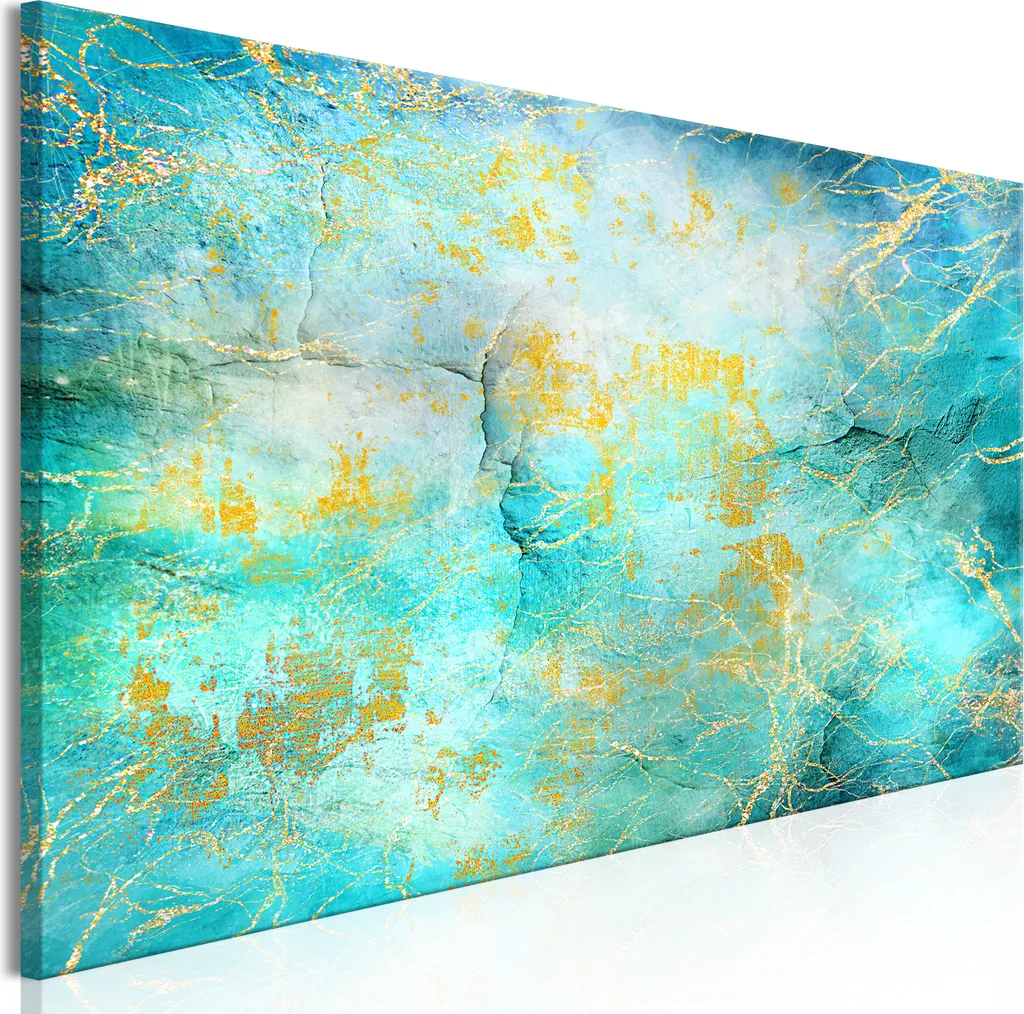 Quadro 90x30 Oceano Smeraldo Astratto | Idea Regalo Casa Moderna