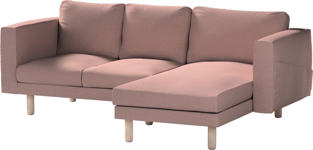 Dekoria Bezug für Norsborg 3-Sitzer Sofa mit Recamiere, altrosa, Norsborg Bezug für 3-Sitzer Sofa mit Recamiere