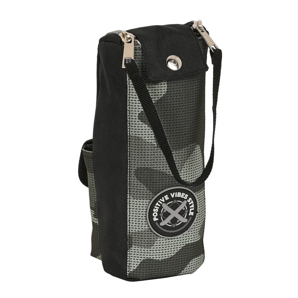 Safta Stone Black - Astuccio Portapenne Professionale 21x6x6 cm Nero