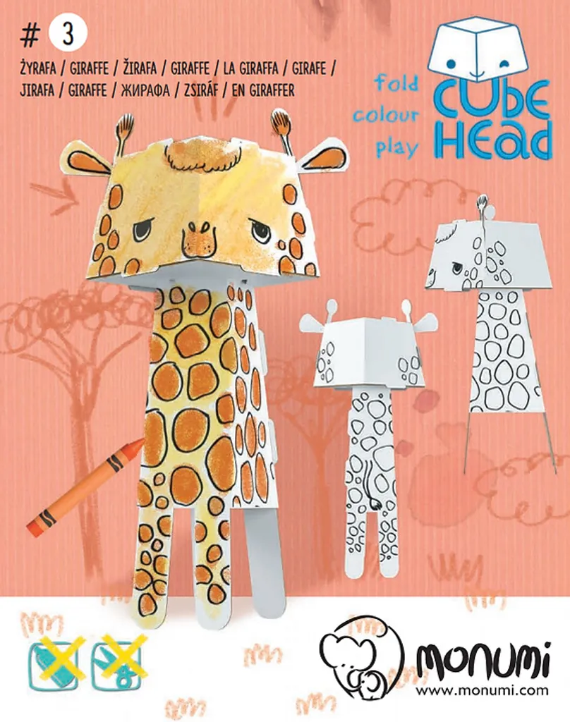 Activité manuelle enfant : Livre de coloriage 3D Girafe pliable MONUMI