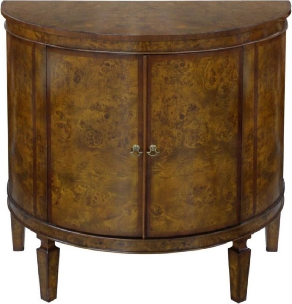 Casa Padrino Luxus Jugendstil Kommode Hellbraun / Braun 84 x 45 x H. 83 cm - Kleiner Halbrunder Schrank mit 2 Türen