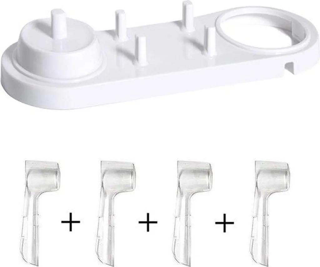 Porte-brosses à dents électriques avec 4 supports muraux en ABS blanc