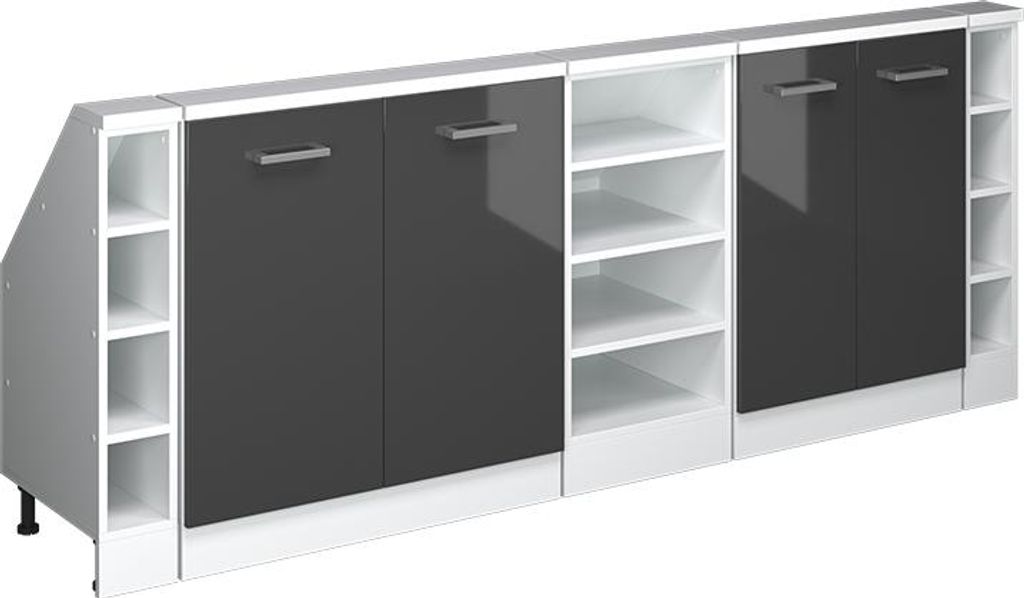 Dachschrägenschrank-Set Vicco Rion Anthrazit Hochglanz 5er Set, Model 56052