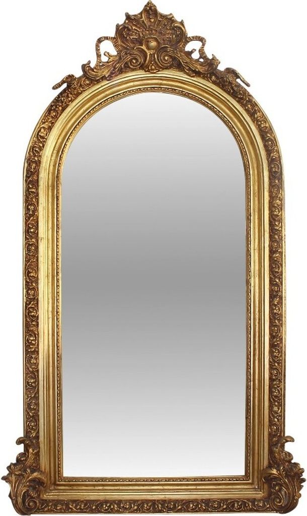 Casa Padrino Luxus Wohnzimmerspiegel Gold 110 x H. 210 cm - Barock Spiegel