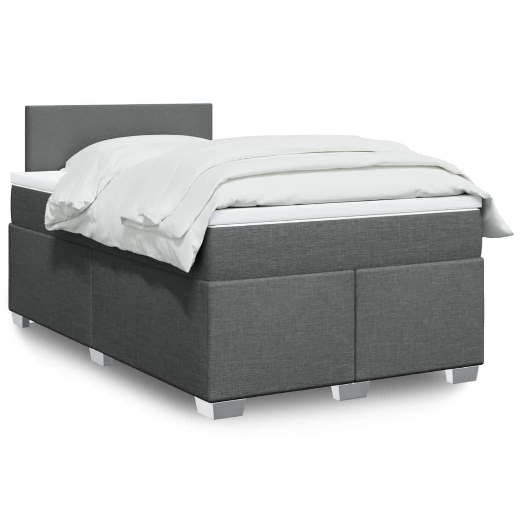 Maison Exclusive - Boxspringbett mit Matratze Dunkelgrau 120x200 cm Stoff