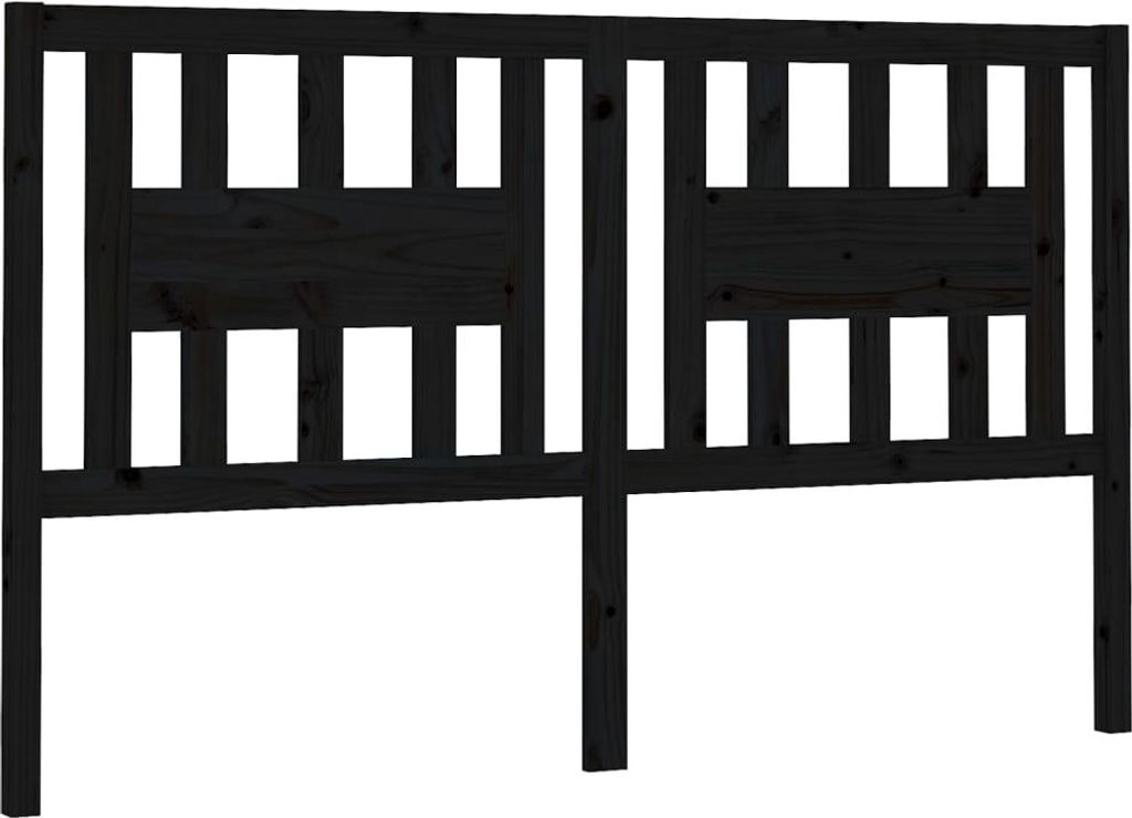 vidaXL Kopfteil Schwarz 166x4x100 cm Massivholz Kiefer
