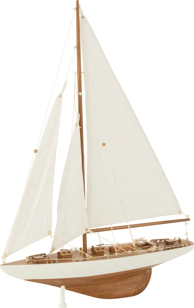 Voilier de décoration en bois blanc J-Line - Maquette de Bateau de Style