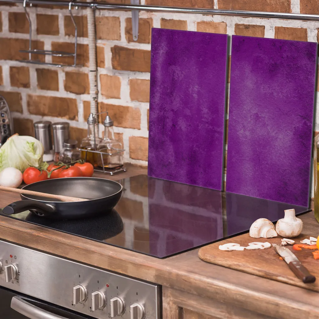 Set 2 Copri Fornelli Universali Vetro 30x52 cm Viola Ardesia Shop - 3