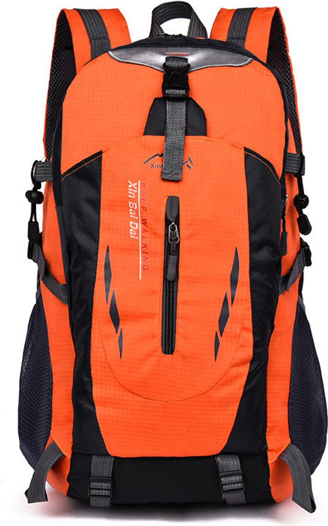 Grosse Kapazität Rucksack Sport Reisen Wandern Arbeit Freizeit Schulrucksack Damen Herren, orange