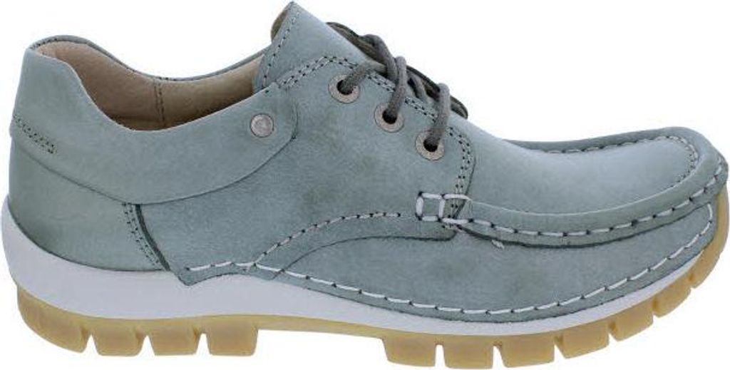 Wolky Halbschuh Fly 0470161-701, schimmerndes Glattleder, Grün, Fußbett zum Wechseln 39