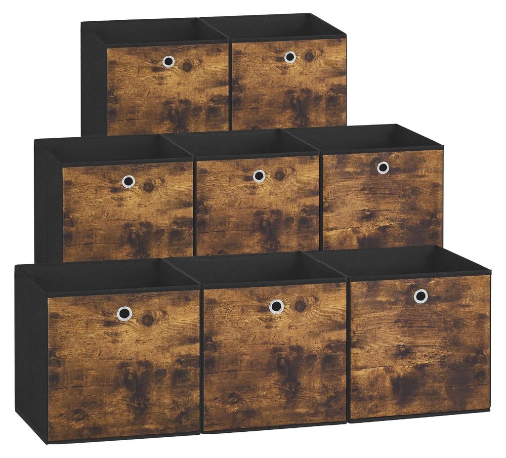 Aufbewahrungsboxen, 8er-Set, Organizer-Boxen, faltbare Boxen, 30 x 30 x 30 cm, Stoffboxen, für Würfelregale, Kleiderorganizer, für Schlaf- und W...