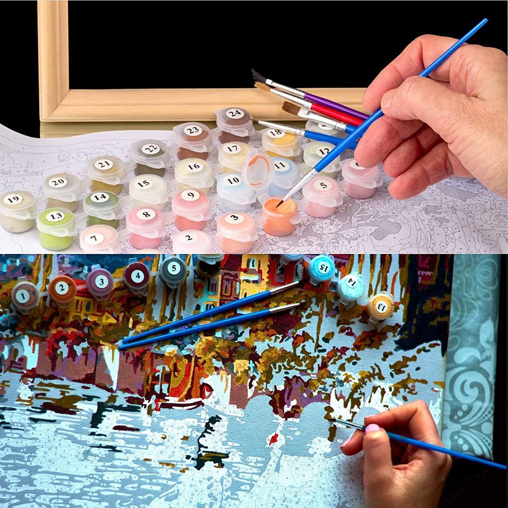 Produktbild von Meecaa Malen Nach Zahlen Landschaft Blumen Haus Natur Kit Für Erwachsene Anfänger DIY Ölgemälde 40,6 X 50,8 Cm (Landscape, Kein Rahmen
