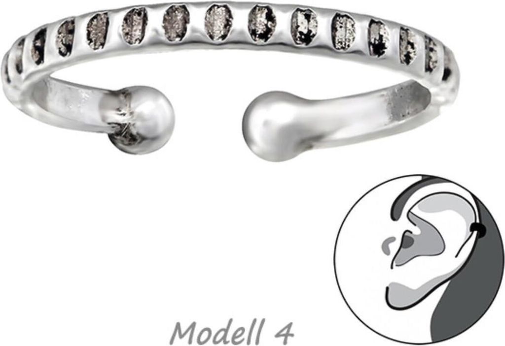Ohrklemme Silber 925: Ear Cuff Ohrring ohne Loch Modell 4
