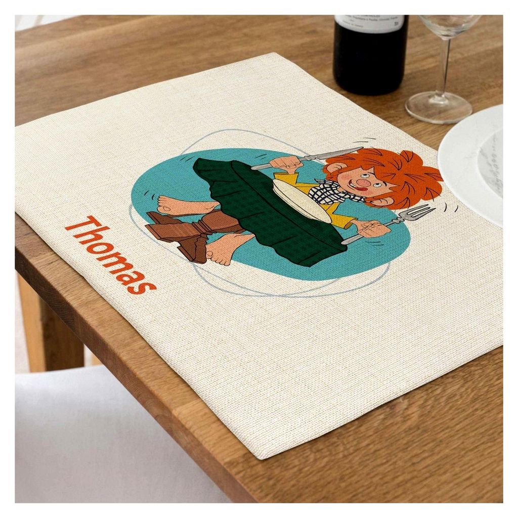 PUMUCKL Tischset abwaschbar mit Wunschname | Personalisierter Untersetzer für den Esstisch | Platzsets mit Namen bedruckt | 40,5 cm x 30,5 cm