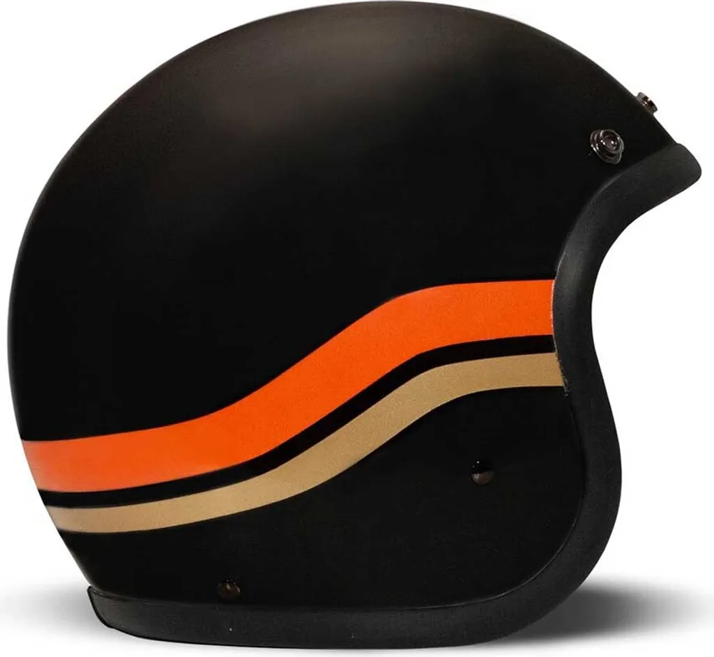 Casque jet DMD Retro noir taille L idéal pour conduite urbaine et custom