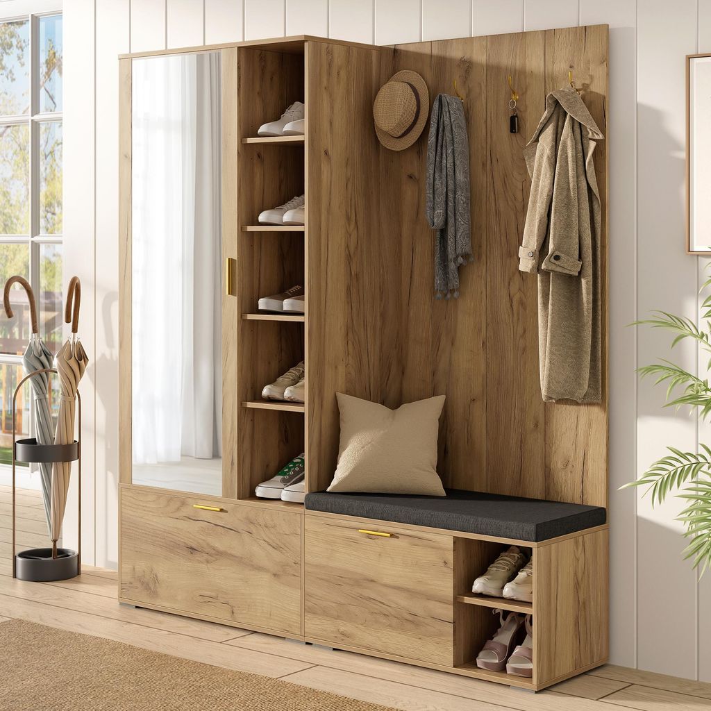 Merax Garderobenset, Schuhschrank mit Klappen, Produktbild 