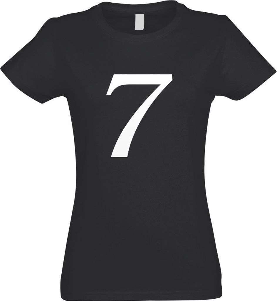 Kiwistar - T-Shirt tailliert - Damen - Graphit - Zahl 7 - Zahlen Nummern - mit Motiv Bedruckt - Funshirt Design - Sport - Freizeit - Damen - L