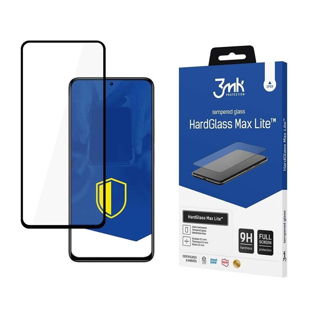 3mk HardGlass Max Lite Displayschutz aus gehrtetem Glas fr Xiaomi Redmi Note 11 Pro 4G/5G Schwarz