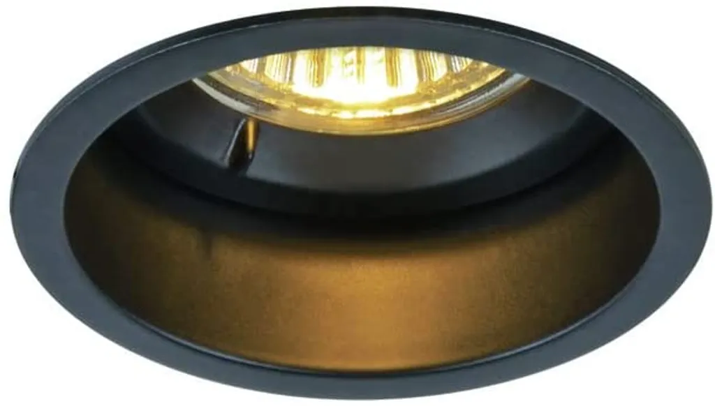 Plafonnier encastré anti-courants d'air noir SLV HORN 25W IP20/IP44