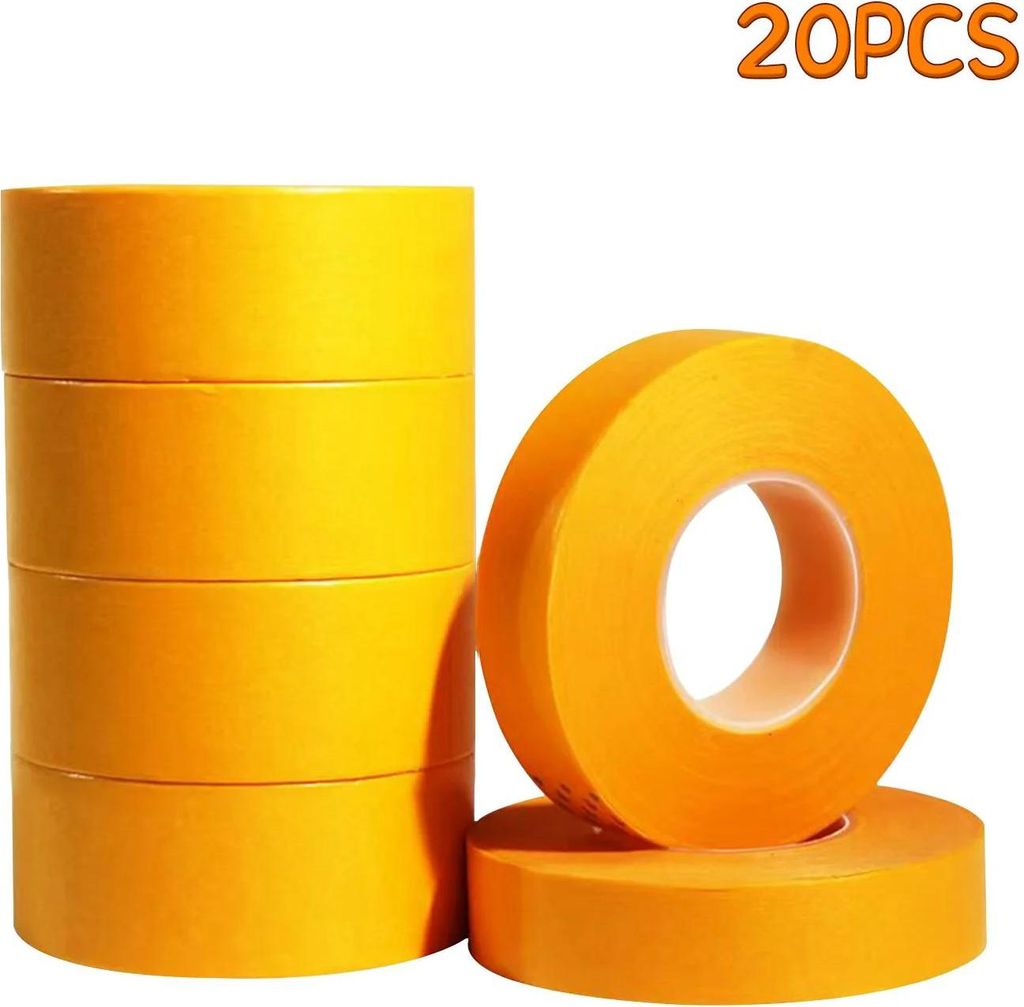 Abdeckband - Malerkrepp - 30 mm breit - 5 m Rolle - Rückstandsfrei ablösbar - Für Malerarbeiten & Deko - Gelb