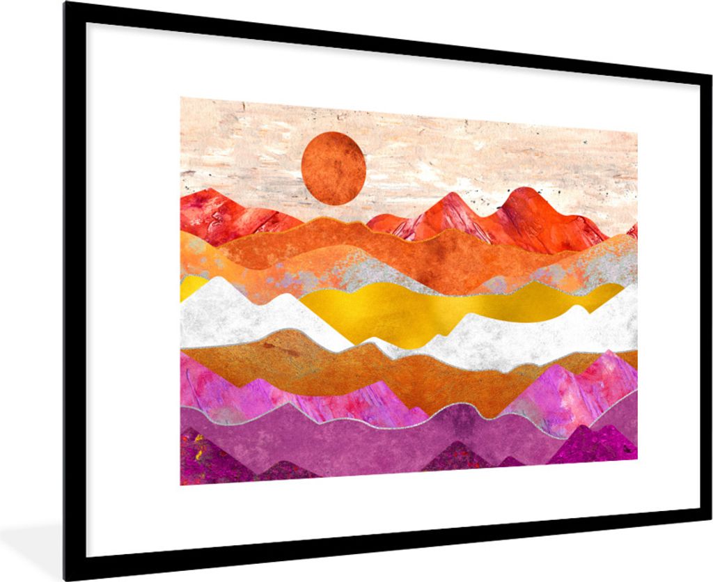 MuchoWow Gerahmtes Poster Lesbisch - Stolz - Marmor 90x60 cm - Poster mit Schwarzem Bilderrahmen Wandposter Rahmen Foto Bilder - Wanddekoration -...