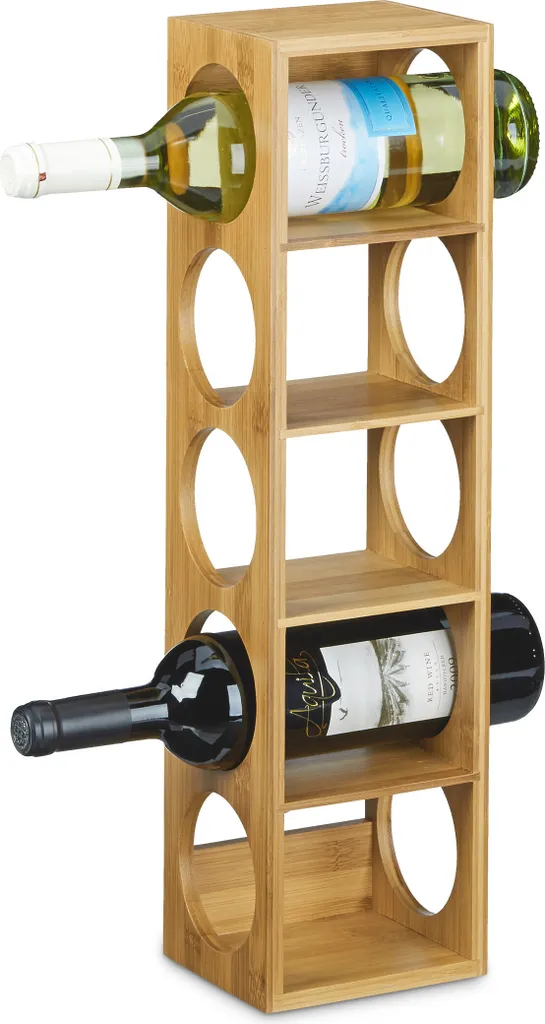Relaxdays lot de 2 casier à vin en bambou empilable pour 12 bouteilles