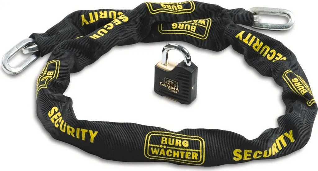 Chaîne antivol robuste en acier carré avec gaine de protection - 150 cm