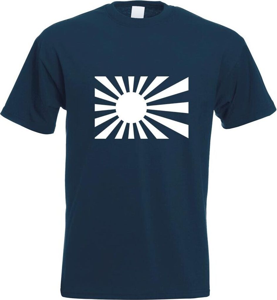 Kiwistar - T-Shirt - Navy - Japan Kriegsfahne Motiv Bedruckt Funshirt Design Print - mit Motiv Bedruckt - Funshirt Design - Sport - Freizeit - Herr...