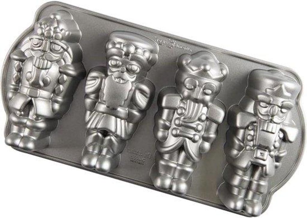 Aluminium Muffin Form - Geprägter Aluminium - Muffin-Backform - Weihnachts Backblech für Mini Kuchen - Silber Muffin Backform
