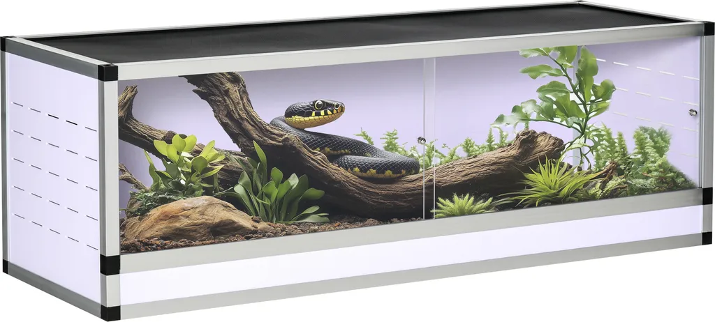 Terrarium Aéré en Aluminium et Mesh Argent pour Reptiles 120x40x40