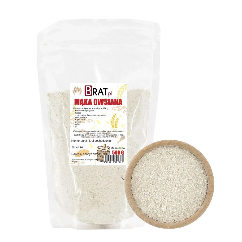 Mąka owsiana 500g Brat.pl Zdjęcie produktu 