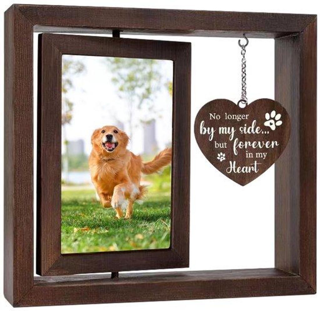 Holz 3D-Tischuhr - Drehbar - Erinnerungstischuhr 23x20,5 cm - Für Hunde und Katzen - Geeignet für Haustierbesitzer