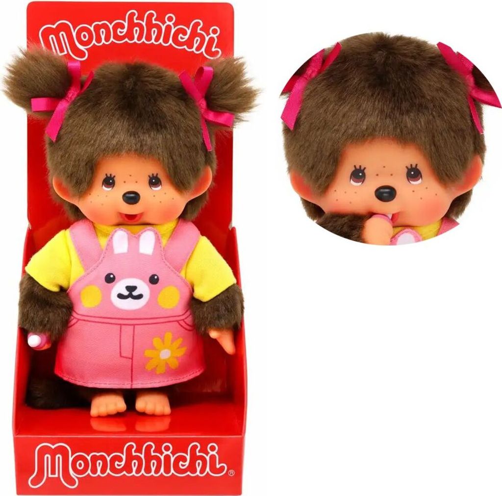 Sekiguchi 221561 - Original Monchhichi Mädchen, Plüschtier mit Fotoalbum und Schleifen, ca. 20 cm großes Kuscheltier aus braunem Plüsch Sekiguchi 221561 - Original Monchhichi Mädchen, Plüschtier mit Fotoalbum und Schleifen, ca. 20 cm großes Kuscheltier aus braunem Plüsch