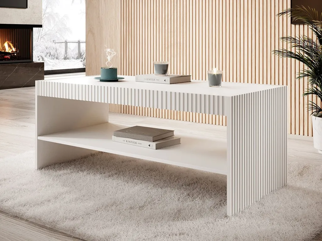 Table basse de salon Pafos Blanche - Meuble idéal pour recevoir et décorer