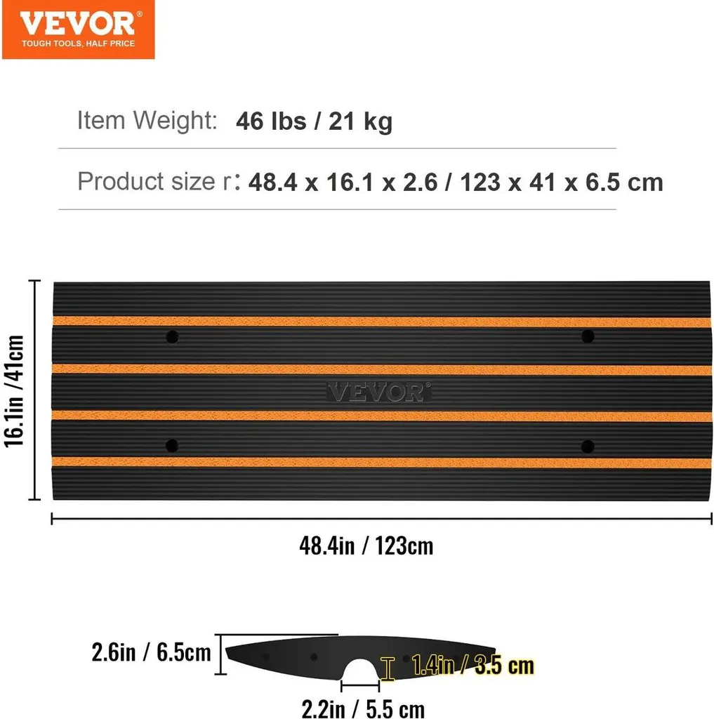 Rampe de quai extensible 15T, caoutchouc robuste hauteur 2,6 pouces - 7