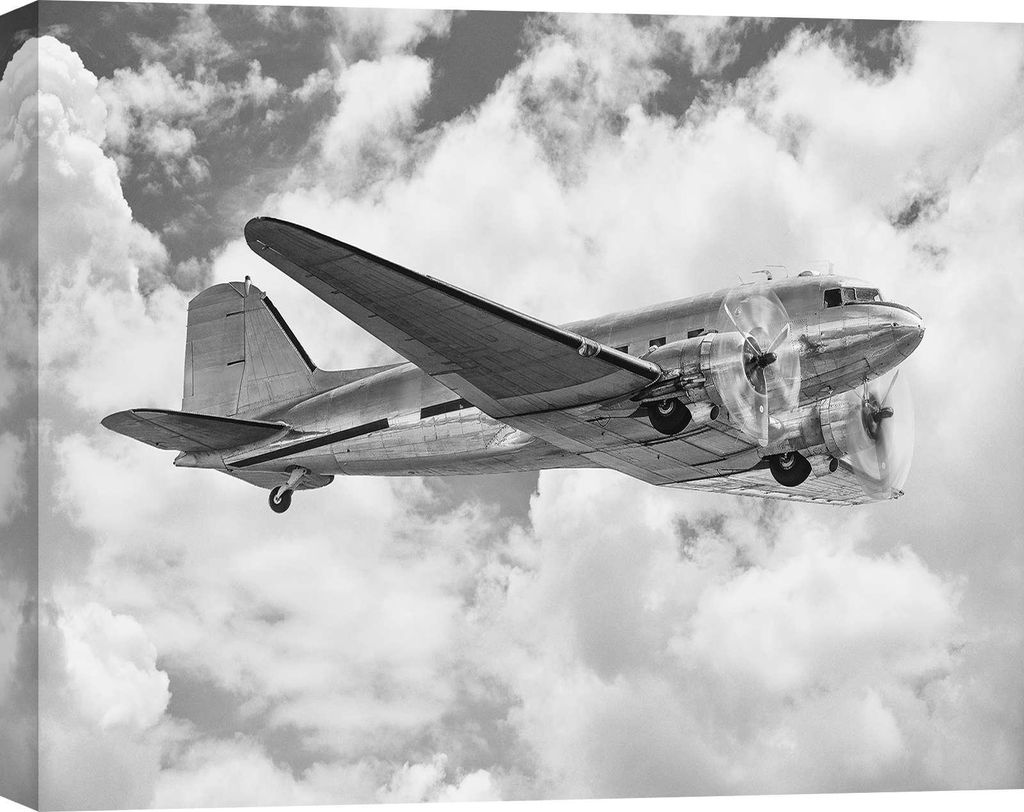 Leinwandbilder Flugzeug - DC-3 im Flug - 120 x 90 cm