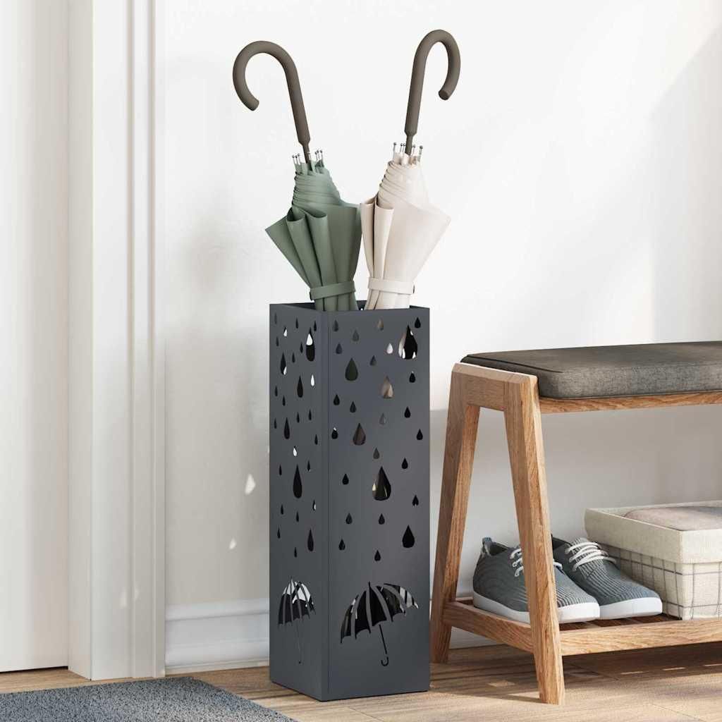 "2026 Aktion"Sonnenschirmhalter Anthrazit 15,5x15,5x49cm Metall Promotion307869 - Schirmständer