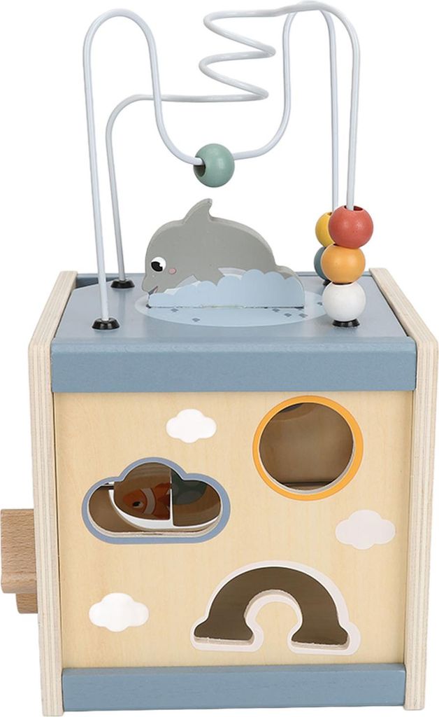 Hölzerner Aktivitätswürfel für frühe Bildung, fördert die Kognition, helle Farben, multifunktional, für Babys, Kinder, Kleinkinder