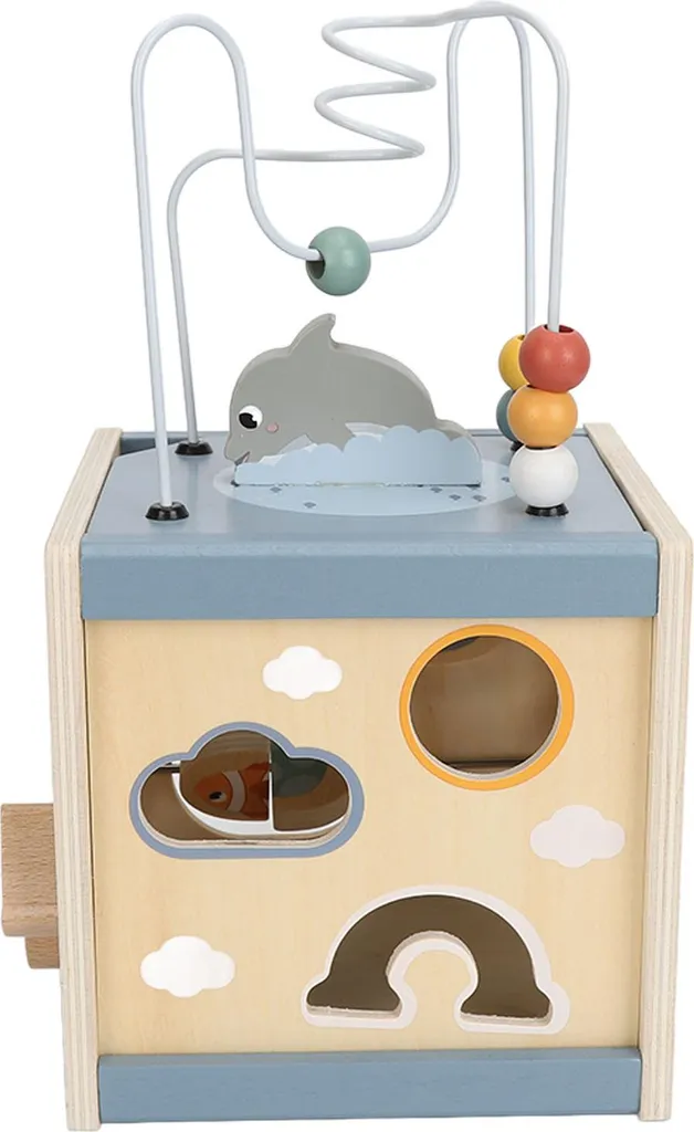 Cube d'activité bébé pour le développement de la motricité fine en bois