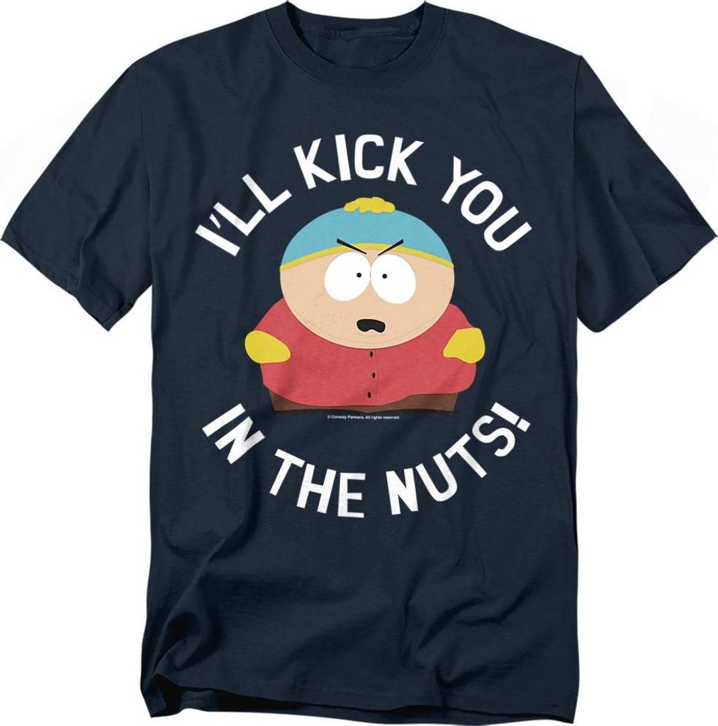 South Park - "I ́ll Kick You In The Nuts!" T-Shirt für Herren/Damen Uni TV20761 (XL) (Marine)