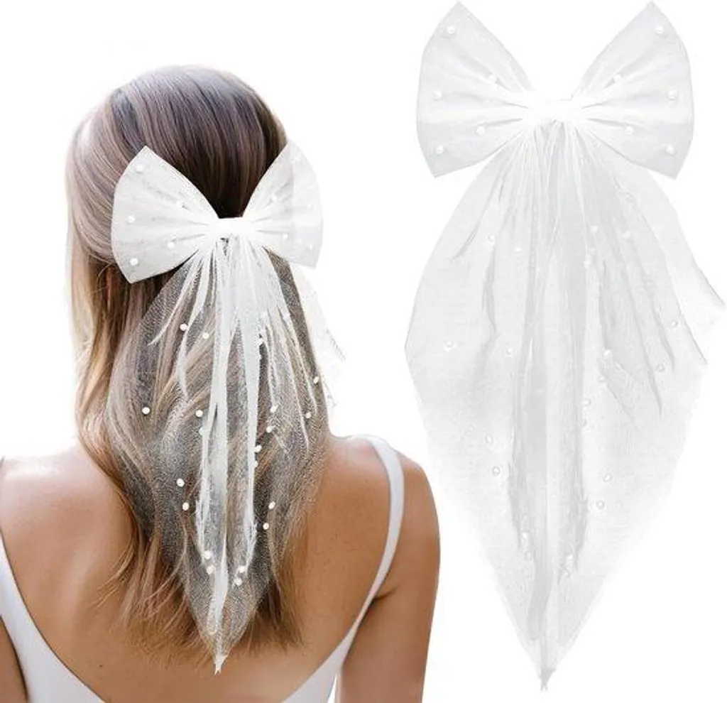 Voile de mariage souple orné de perles blanches, accessoire de mariée